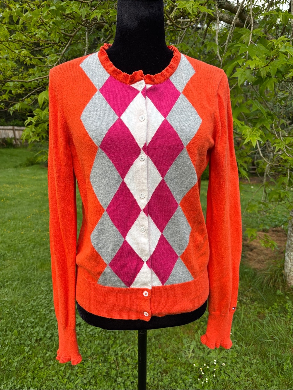 Tommy Hilfiger Argyle Cotton Cashmere Sweater